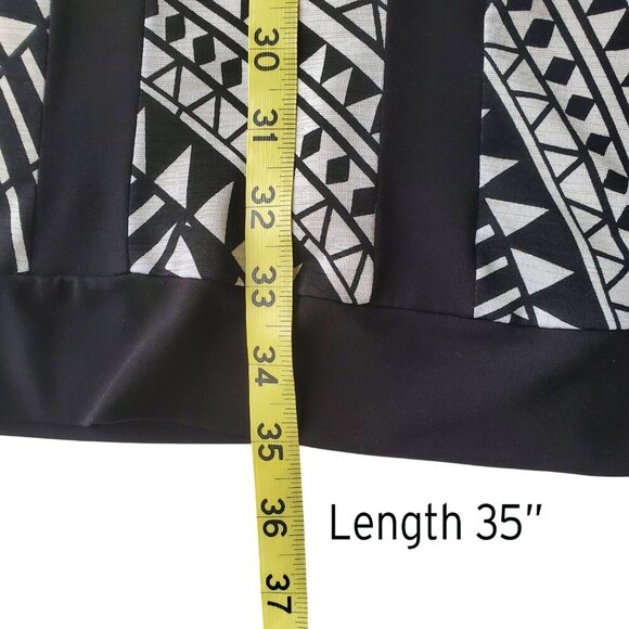 60s Mod Print Retro Nina Ricci Style Sleeveless Dress Black & White Shift Dress - Picture 12 of 16